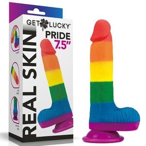 Prótese Realística De Silicone Real Skin Linha Pride Com Ventosa 19 X 3,8 Cm Vibe Toys