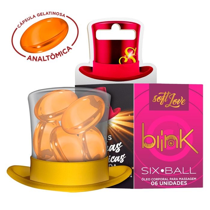 Six Ball Blink 6 Cápsulas Com óleo Corporal Excitante Anal Soft Love