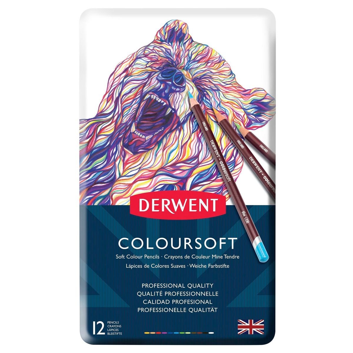 Kit Lápis Derwent Coloursoft C/ 12 Cores