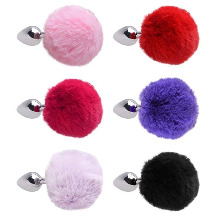 Plug Anal Médio Aço Pompom Coelho Sexy Import Gall