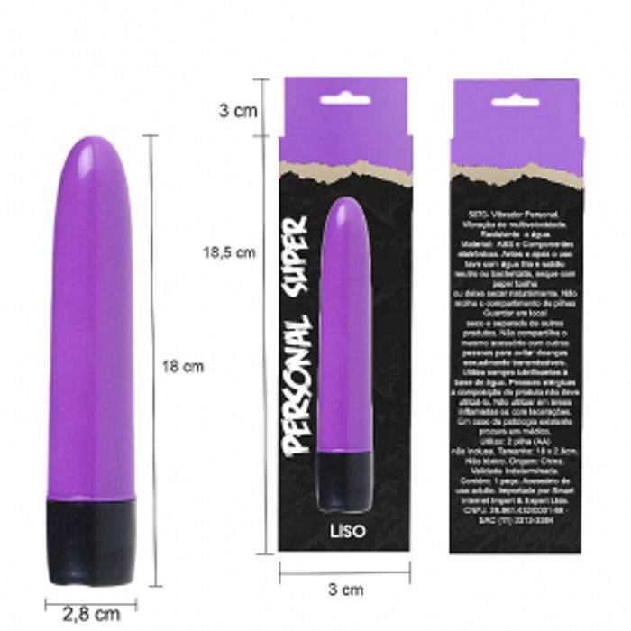 VIBRADOR PERSONAL LISO 18CM ROXO - IMPORTADO VIBRADOR PERSONAL LISO 18CM ROXO - IMPORTADO
