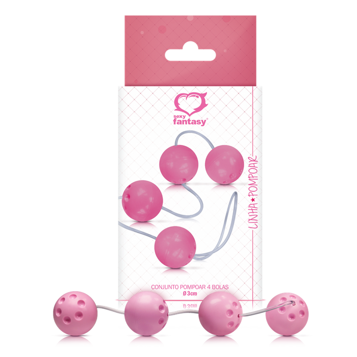 CONJUNTO DE 4 BOLAS COM PESO E CORDÃO - SEXY FANTASY CONJUNTO DE 4 BOLAS COM PESO E CORDÃO - SEXY FANTASY