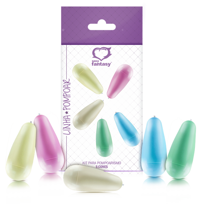 KIT COM 5 CONES PARA POMPOARISMO - SEXY FANTASY KIT COM 5 CONES PARA POMPOARISMO - SEXY FANTASY