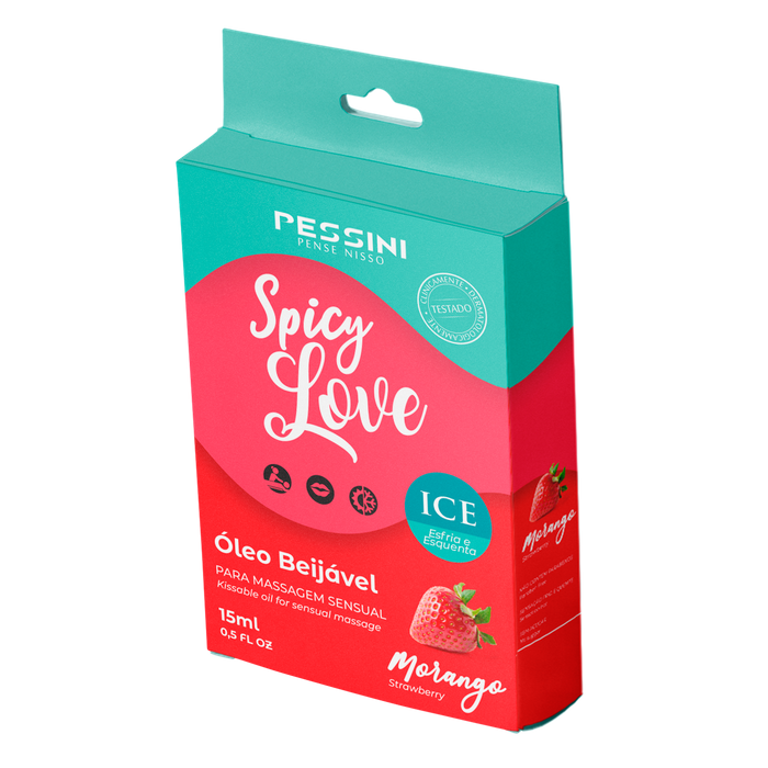 SPICY LOVE GEL BEIJÁVEL ICE MORANGO 15ML - PESSINI SPICY LOVE GEL BEIJÁVEL ICE MORANGO 15ML - PESSINI