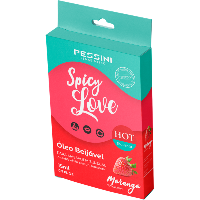 SPICY LOVE GEL BEIJÁVEL HOT MORANGO 15ML - PESSINI SPICY LOVE GEL BEIJÁVEL HOT MORANGO 15ML - PESSINI