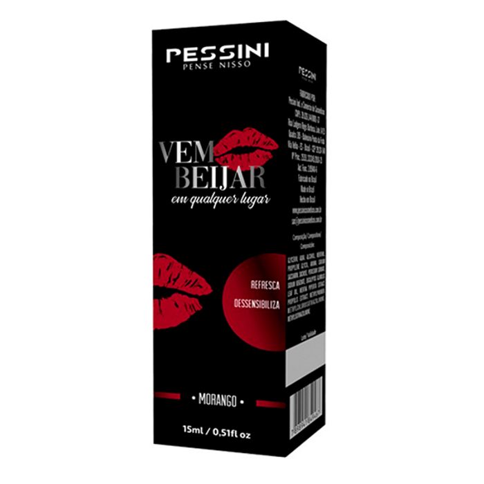 VEM BEIJAR AROMATIZANTE BUCAL MORANGO 15ML - PESSINI VEM BEIJAR AROMATIZANTE BUCAL MORANGO 15ML - PESSINI