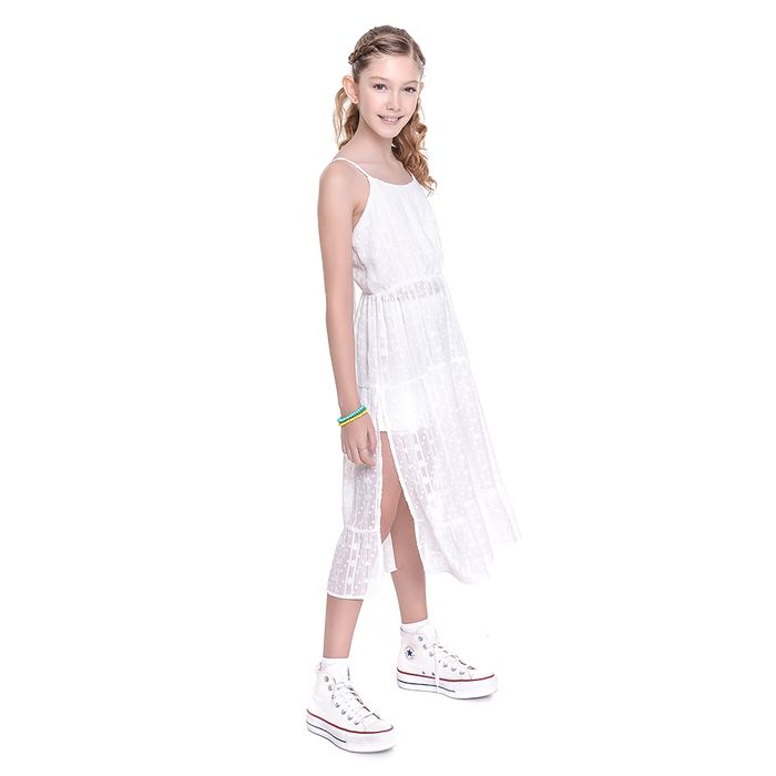 Vestido Midi Kids Amofany Chiffon Com Lurex Vestido Midi Kids Amofany Chiffon Com Lurex