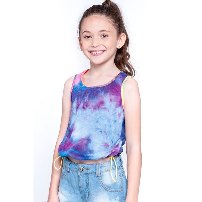 BLUSA LULUCA BY AMOFANY REGATA KIDS EM MALHA TIE DYE BLUSA LULUCA BY AMOFANY REGATA KIDS EM MALHA TIE DYE