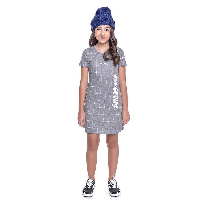 Vestido Kids Amofany Em Jacquard Com Estampa Vestido Kids Amofany Em Jacquard Com Estampa