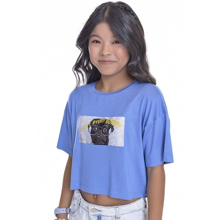 Camiseta Cropped Kids Amofany Viscolycra Com Aplique Study Buddy Camiseta Cropped Kids Amofany Viscolycra Com Aplique Study Buddy