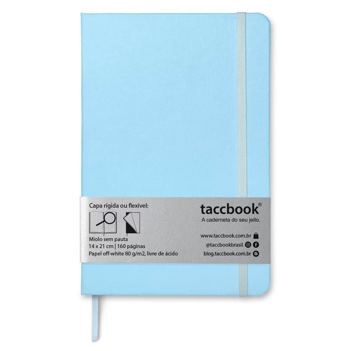 Caderno Sem pauta taccbook® cor Azul (pastel) 14x21 cm