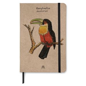 Caderno Kraft taccbook® Tucano do Bico Verde (ramphastus dicolorus) 14x21 cm