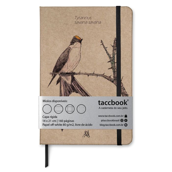 Caderno Kraft taccbook® Tesourinha (Tyrannus savana savana) 14x21 cm