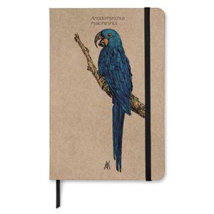 Caderno Kraft taccbook® Arara-Azul (Anodorhynchus hyacinthinus) 14x21 Cm