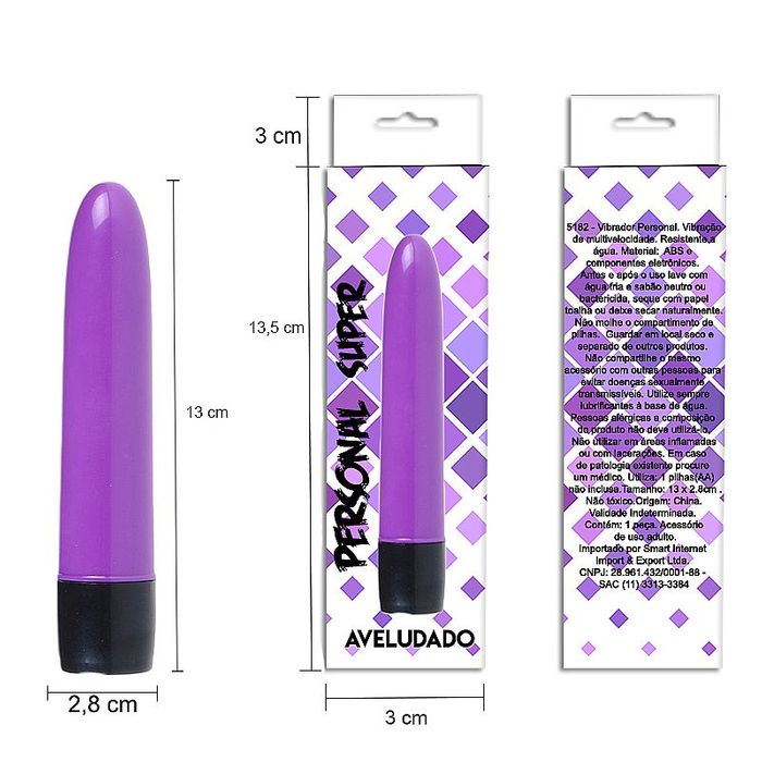 VIBRADOR PERSONAL AVELUDADO 13CM ROXO - IMPORTADO VIBRADOR PERSONAL AVELUDADO 13CM ROXO - IMPORTADO