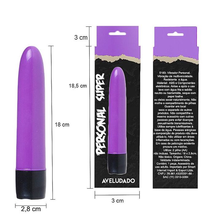 VIBRADOR AVELUDADO ROXO 18CM - IMPORTADO VIBRADOR AVELUDADO ROXO 18CM - IMPORTADO