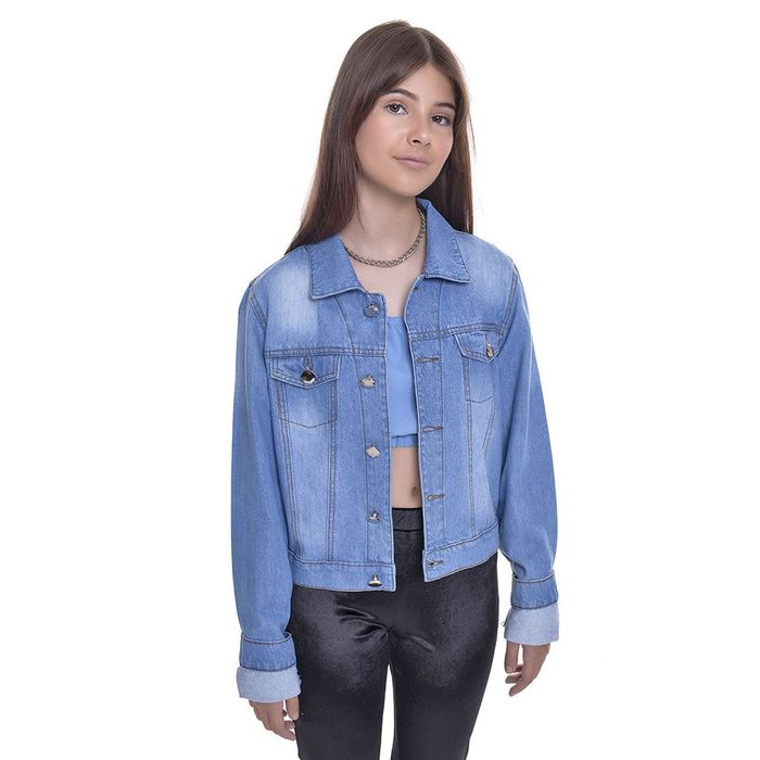 Jaqueta Kids Jeans Com Botões Jaqueta Kids Jeans Com Botões