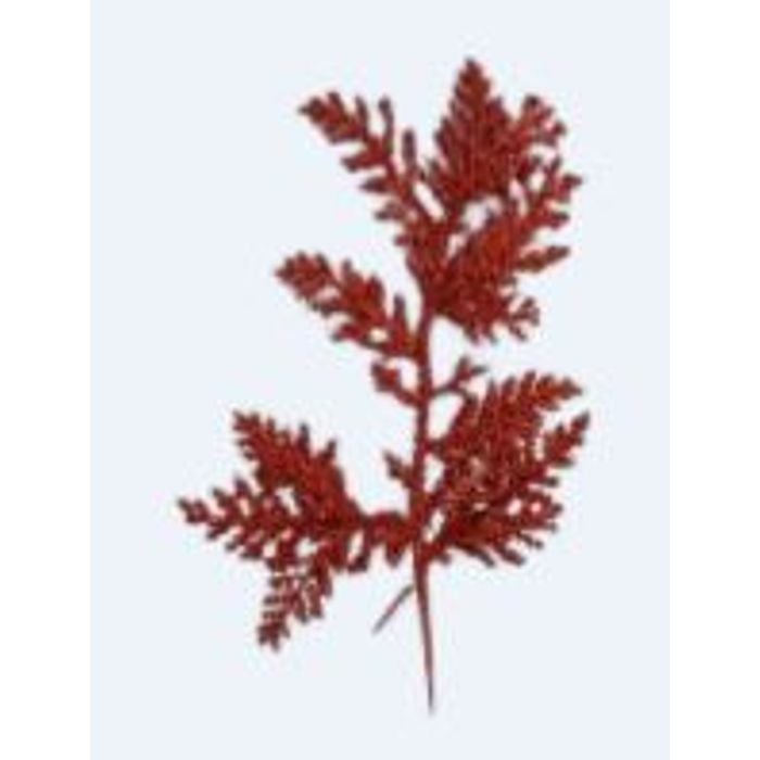 Galho Folhas Glitter Vermelho  Galho Folhas Glitter Vermelho