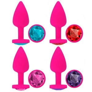 Plug Anal Diamond Colors Aveludado Pink Delicious