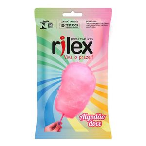 Preservativo Lubrificado Algodão Doce 3 Unidades Rilex