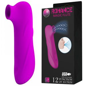 Estimulador Feminino Com 12 Modos De Sucção Romance Magic Flute