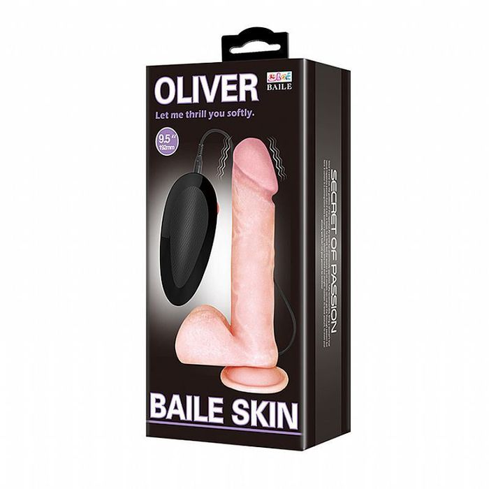 Protese Pênis Vibrador Com Escroto E Ventosa Oliver Baile