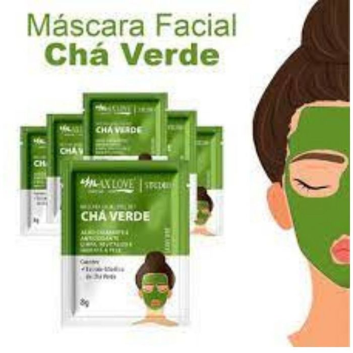 Chá Verde Máscara Facial 8g Max Love
