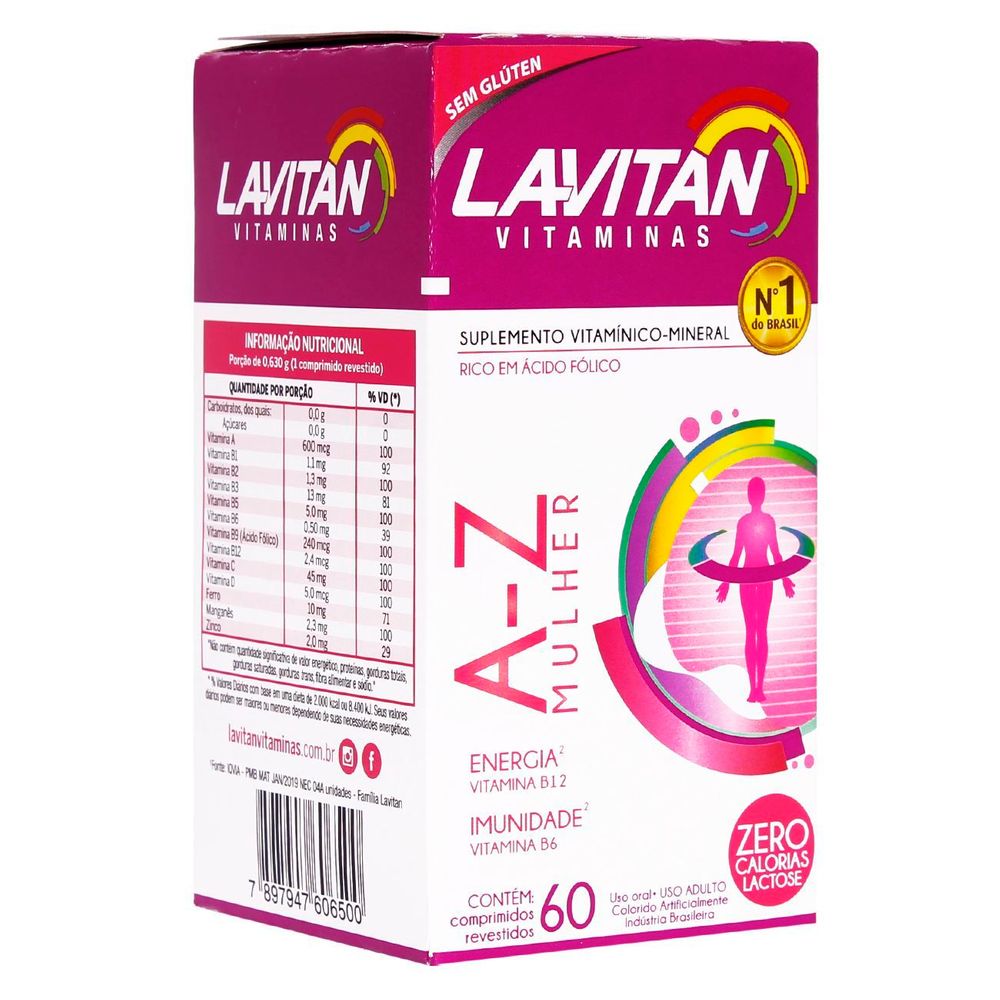 LAVITAN MULHER VITAMINAS A-Z 60 CÁPSULAS CIMED