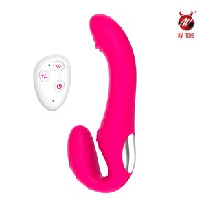 Penetrador Strapless 10 Modos De Vibração Com Plug Vaginal Nv Toys