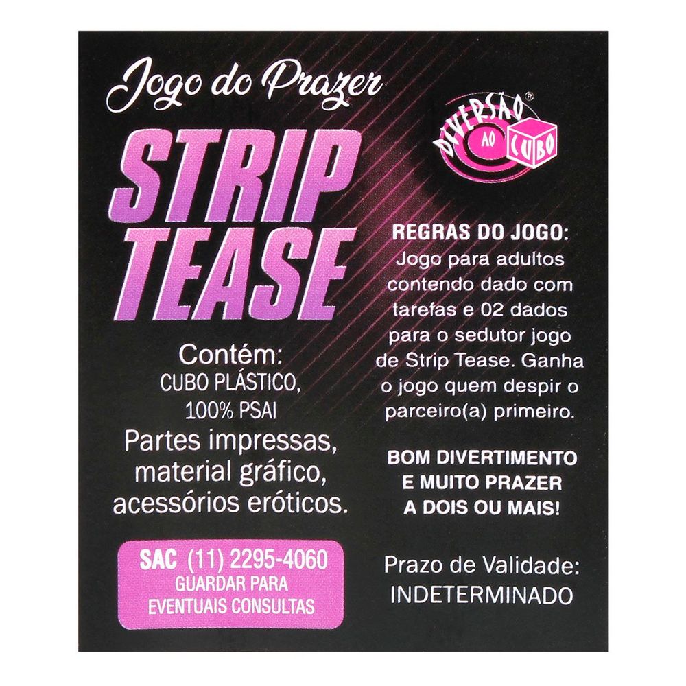 Strip Tease Jogo Do Prazer Diversao Ao Cubo 0977