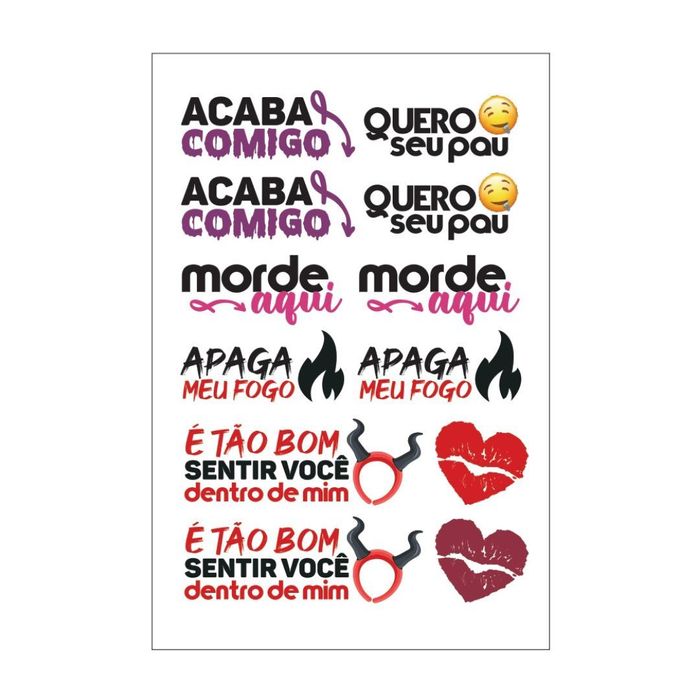 Sexy Tattoo Frases Ousadas Apaga Meu Fogo Sedux - Litoral Sex Shop