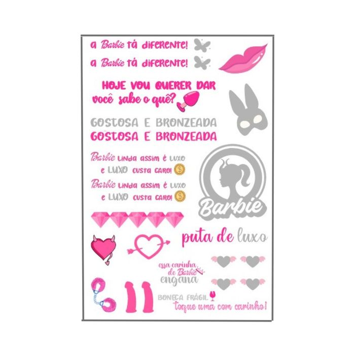 Sexy Tattoo Frases Ousadas Cinza A Barbie Ta Diferente