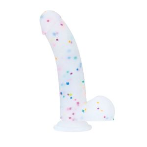 Protese Pênis Com Lantejoulas Coloridas 21,5 X 4,3cm Si Vibe Toys