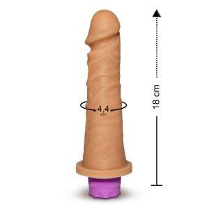Pênis Realístico Recarregável 18 X 4,4cm Com 12 Vibrações Sexy Fantasy