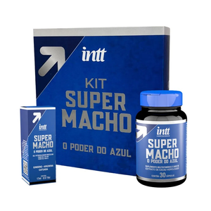 Kit Super Macho O Poder Do Azul 1 Super Macho 30 Cápsulas E 1 Super Macho Gel 17 Ml Intt