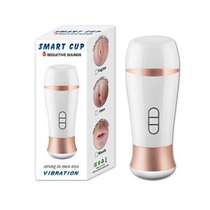 Masturbador Lanterna Recarregável Com Voz 10 Modo De Vibrações Smart Cup