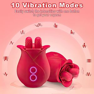 Estimulador Formato De Rosa 10 Vibrações E 10 Movimentos De Vai E Vem