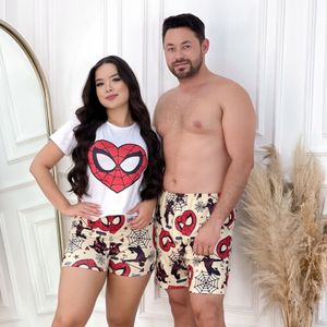 Kit Casal Pijama Homem Aranha Amável Moda Intima