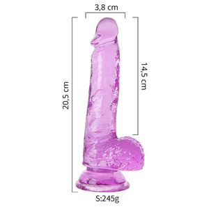 Pênis Realístico Em Jelly Com Escroto E Ventosa 20,5 X 3,8 Cm Vibe Toys