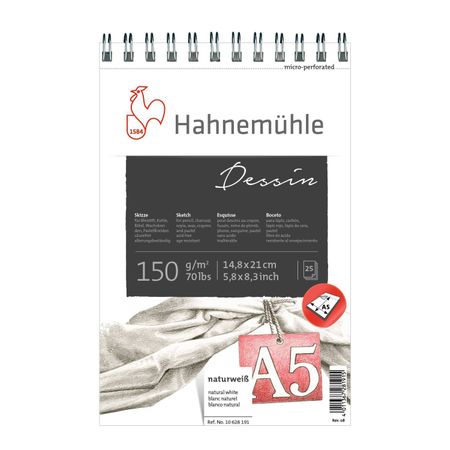 Sketchbook Hahnemühle Dessin Espiral A5 150g/m² 25 Folhas
