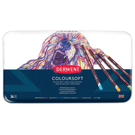 Kit Lápis Derwent Coloursoft C/ 36 Cores
