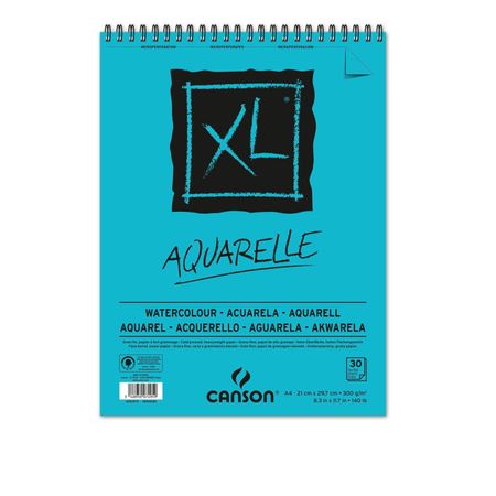 Sketchbook Canson Xl Aquarelle A4 300g/m² 30 Folhas 