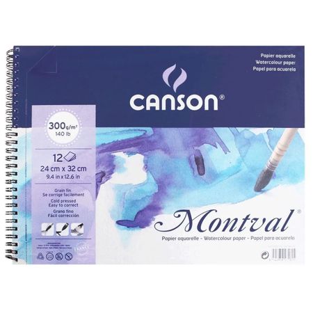 Sketchbook Canson Montval A4+ (24x32cm) 300g/m² 12 Folhas