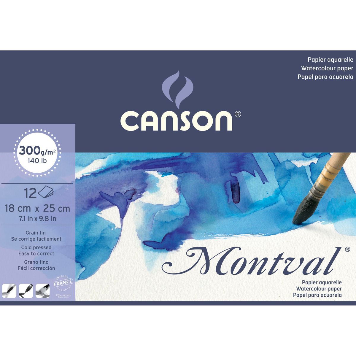Papel Canson Montval (18x25cm) 300g/m² 12 Folhas