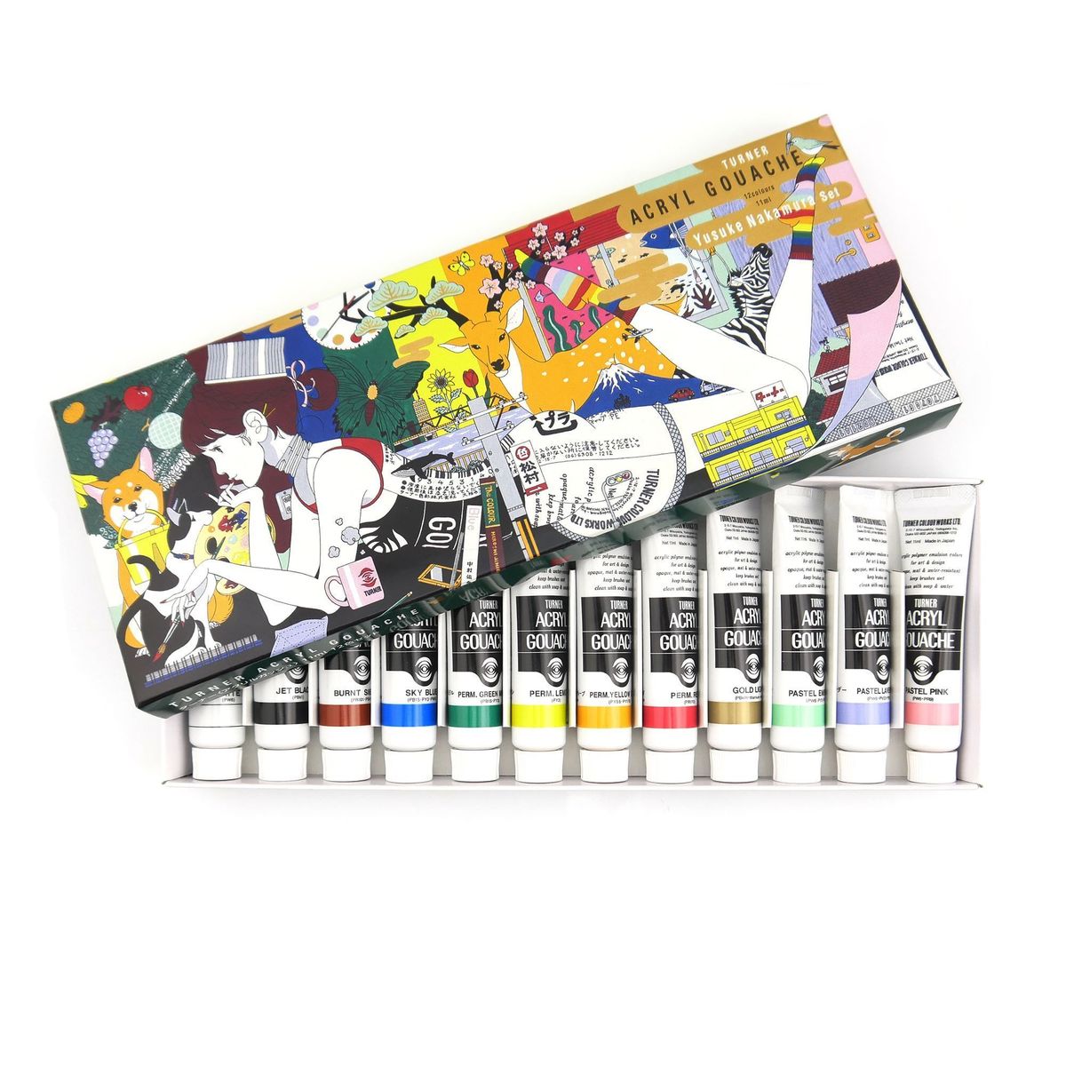 Kit de Tinta Guache Acrílica Turner Colour Works Yusuke Nakamura c