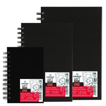 Sketchbook Canson Artbook One Espiral 100g/m² 80 Folhas (vários Tamanhos)