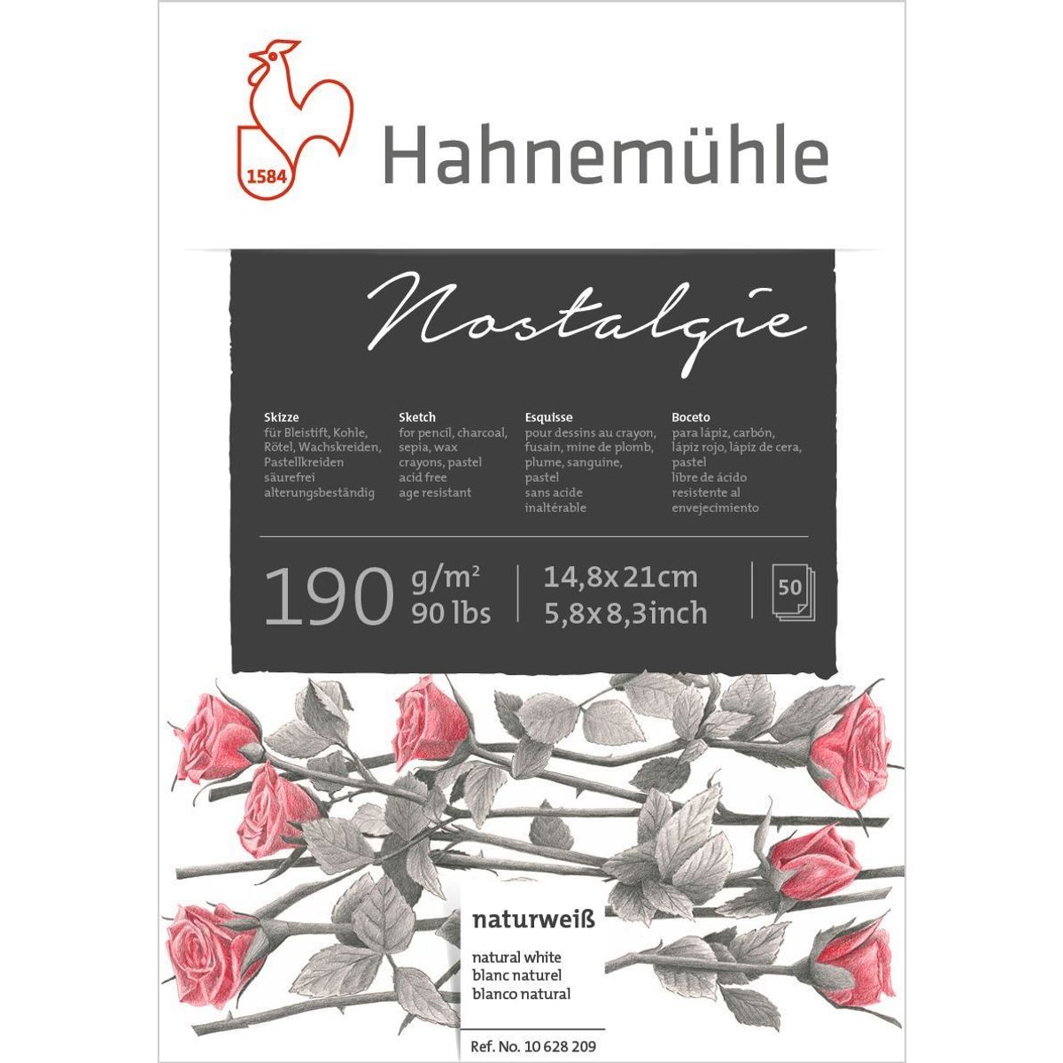 Papel Hahnemühle Nostalgie A5 190g/m² 50 Folhas 