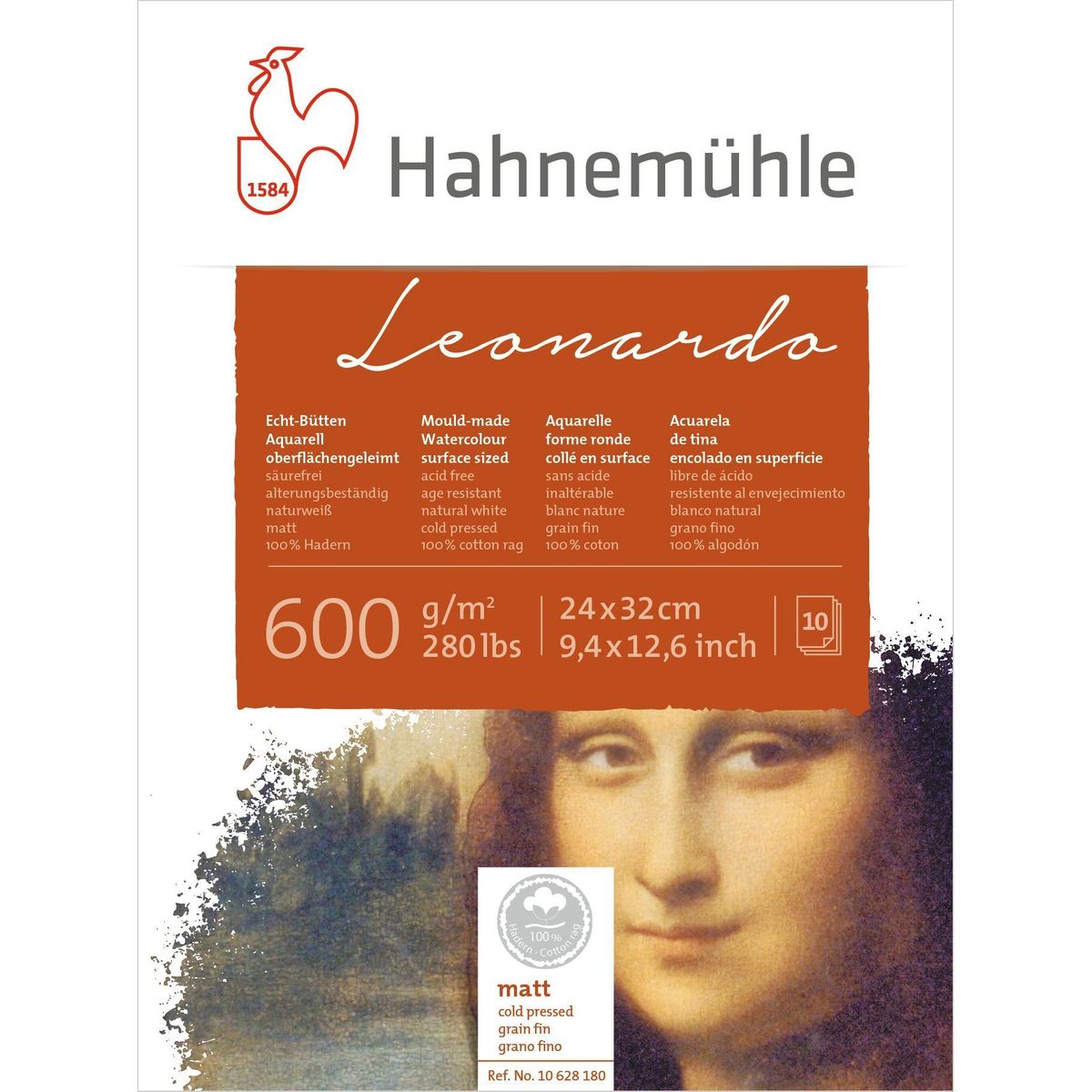 Papel Hahnemühle Leonardo (24x32cm) 600g/m² 10 Folhas (várias Texturas)