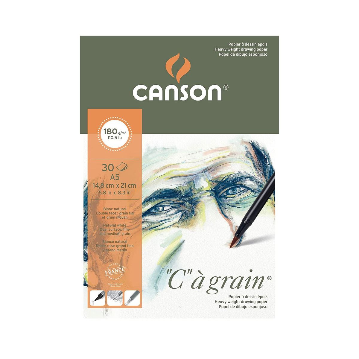Bloco Canson “c” à Grain A5 180g/m² 30 Folhas