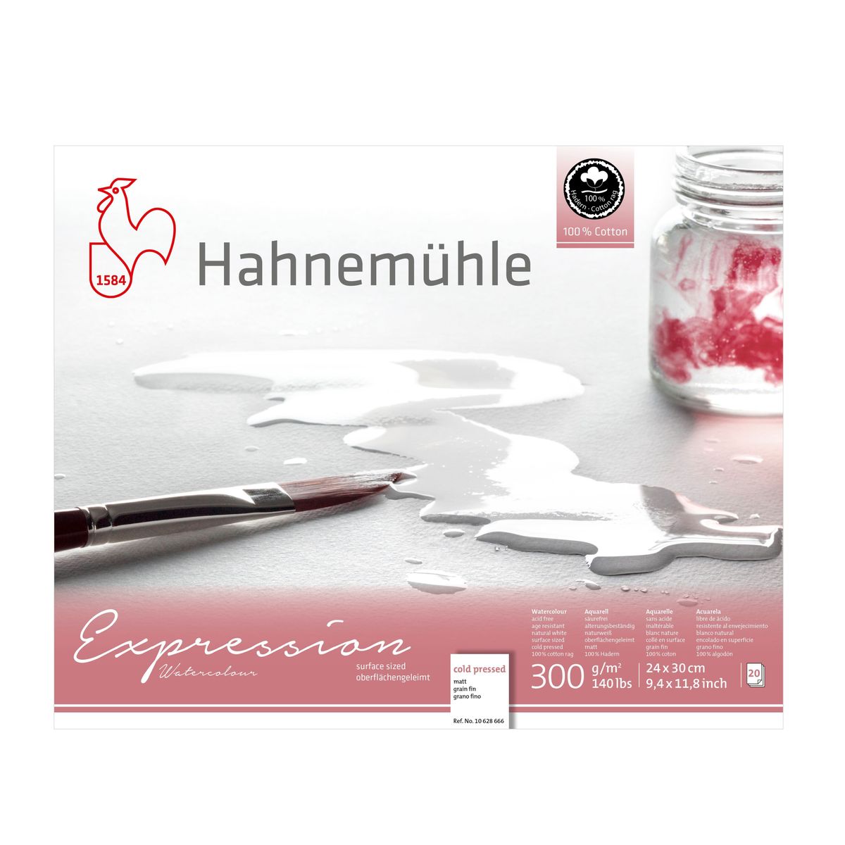 Papel Hahnemühle Expression Watercolour A4 300g/m² 20 Folhas